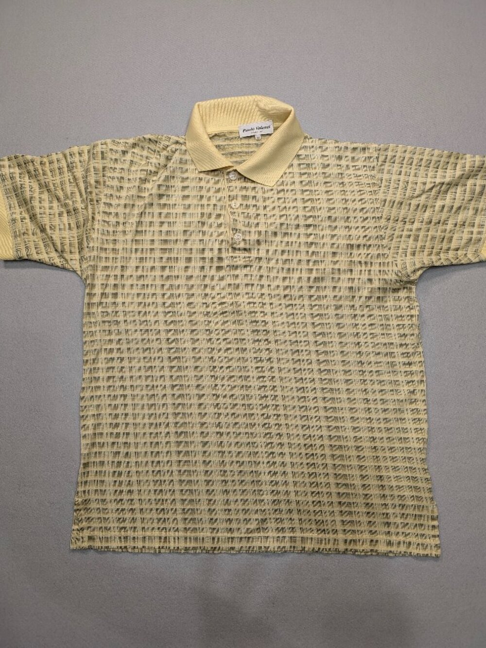 Paolo Valenzi Made in Italy Men's M Retro Plaid Cotton Polo
